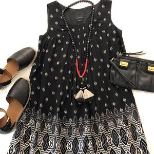 Silk block print dress